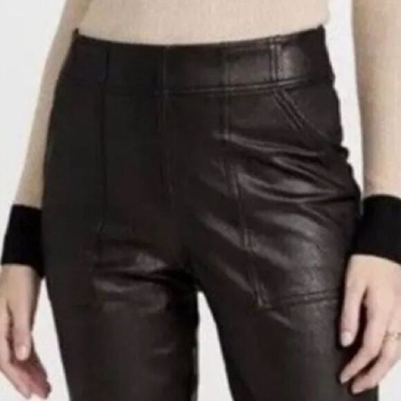 New Spanx Leather Like Jogger Black Large - Picture 3 of 15